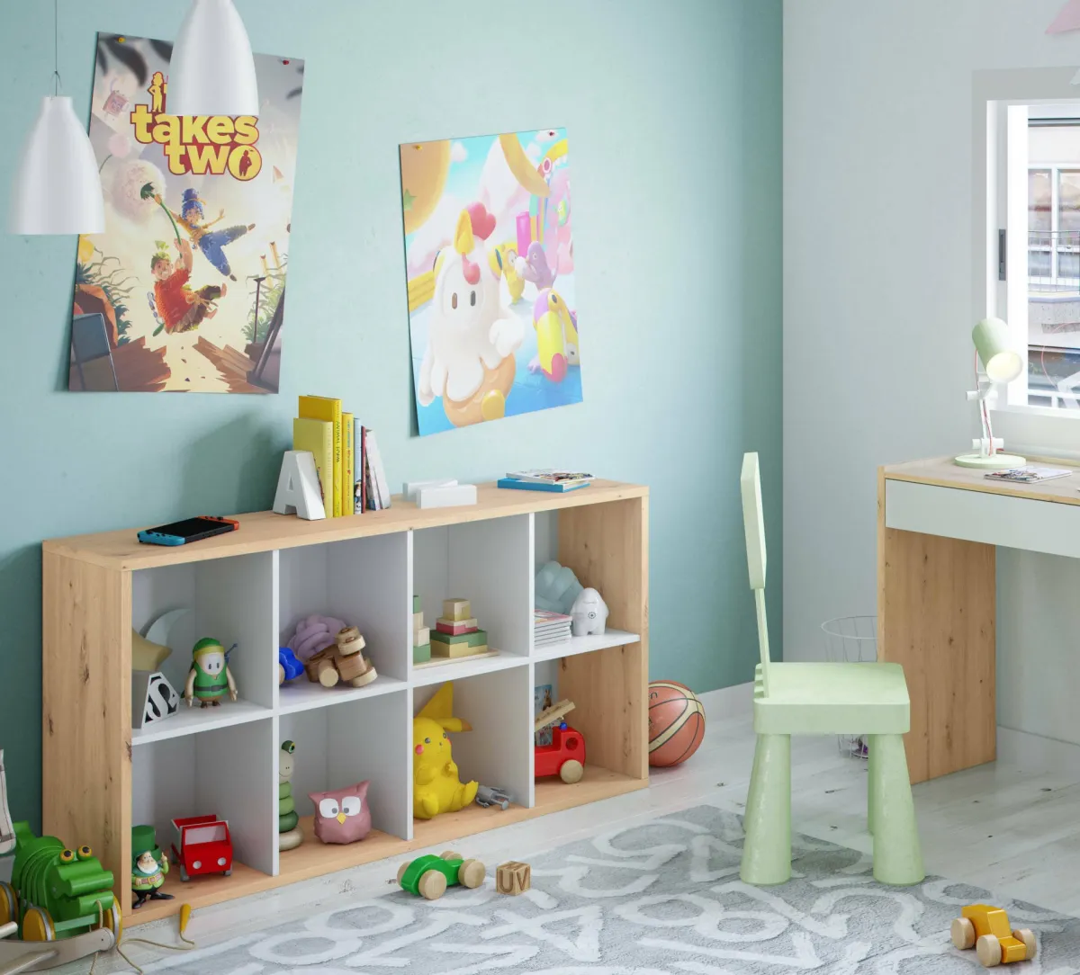 Librerie|Ufficio > Dmora Libreria 6 ripiani legno e bianca 71x137h cm - Alliers Bianco, Marrone Rovere Nodi
