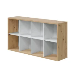 Librerie|Ufficio > Dmora Libreria 6 ripiani legno e bianca 71x137h cm - Alliers Bianco, Marrone Rovere Nodi