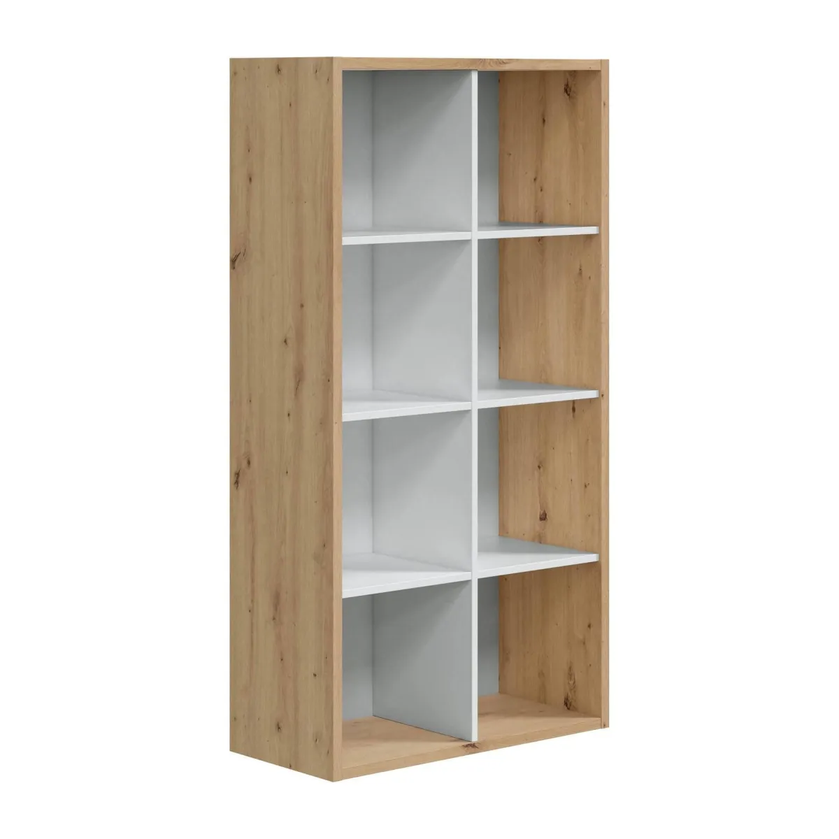 Librerie|Ufficio > Dmora Libreria 6 ripiani legno e bianca 71x137h cm - Alliers Bianco, Marrone Rovere Nodi