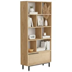 Libreria 3 ripiani noce e quercia 83x175h cm - Gerusalem