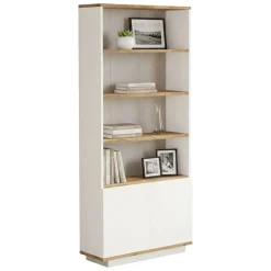 Librerie|Ufficio > Dmora Libreria 4 ripiani quercia e bianca 75x168h cm - Achromic Bianco, Marrone Quercia