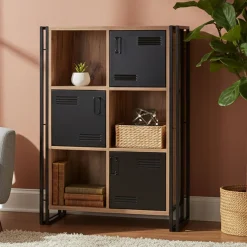 Libreria 4 ripiani quercia e nera 89x127h cm - Ercolina