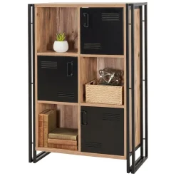 Libreria 4 ripiani quercia e nera 89x127h cm - Ercolina