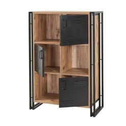 Libreria 4 ripiani quercia e nera 89x127h cm - Ercolina