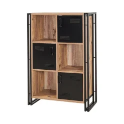 Libreria 4 ripiani quercia e nera 89x127h cm - Ercolina