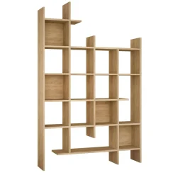 Librerie|Ufficio > Dmora Libreria 18 ripiani quercia 122x188h cm - Achela Marrone Quercia
