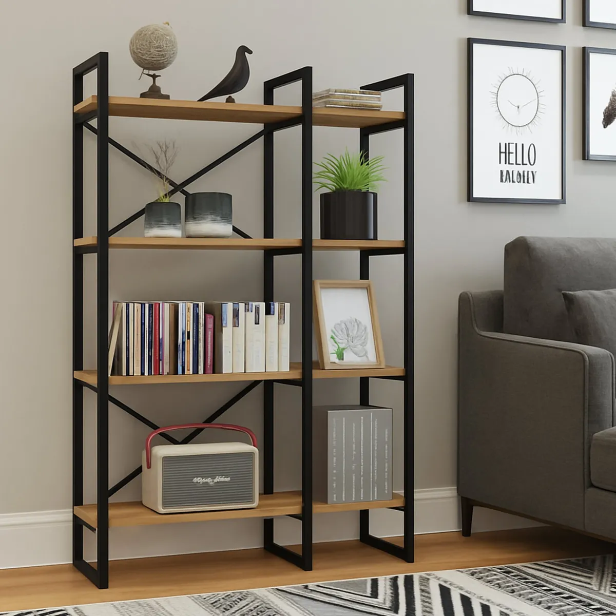 Librerie > Dmora Libreria 4 ripiani quercia 87x138h cm - Desire Marrone Quercia