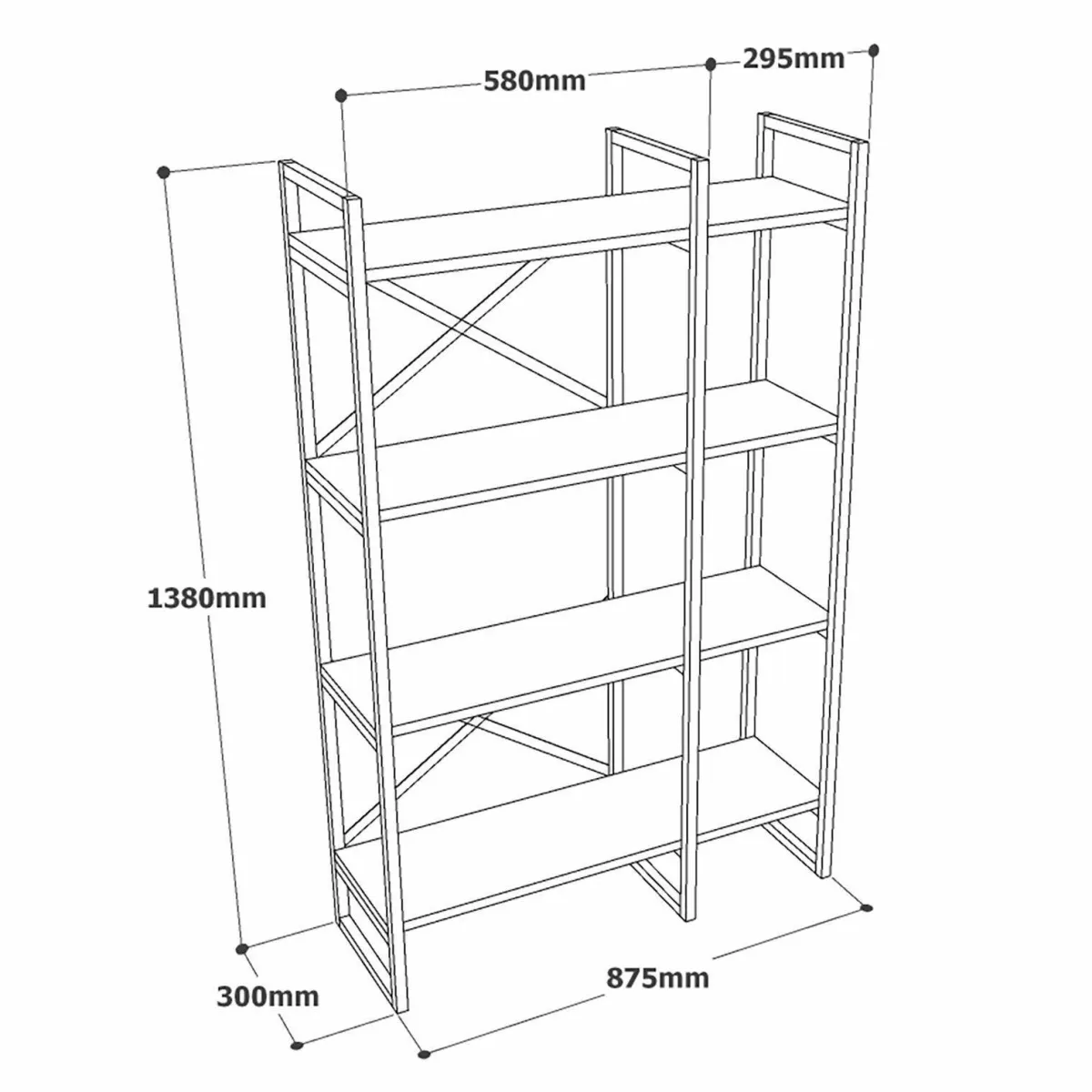Librerie > Dmora Libreria 4 ripiani quercia 87x138h cm - Desire Marrone Quercia