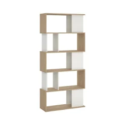 Librerie > Dmora Libreria 4 ripiani rovere e bianca 80x173h cm - Arg Bianco, Marrone Rovere