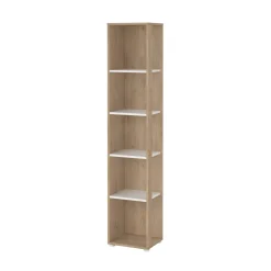 Libreria 4 ripiani rovere e bianca 40x204h cm - Baaz