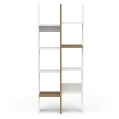 Libreria 8 ripiani rovere e bianca 75x183h cm - Badia