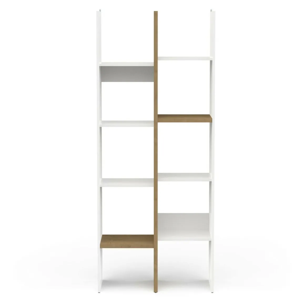 Libreria 8 ripiani rovere e bianca 75x183h cm - Badia