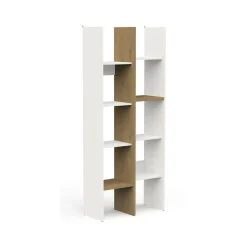 Libreria 8 ripiani rovere e bianca 75x183h cm - Badia