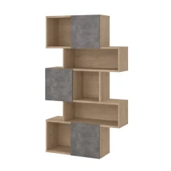Libreria 4 ripiani rovere e cemento 95x166h cm - Acetosella