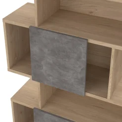 Libreria 4 ripiani rovere e cemento 95x166h cm - Acetosella