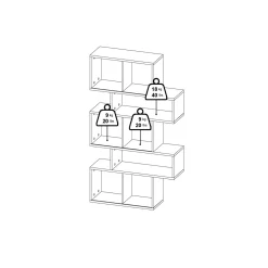 Libreria 4 ripiani rovere e cemento 95x166h cm - Acetosella