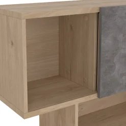 Libreria 4 ripiani rovere e cemento 95x166h cm - Acetosella