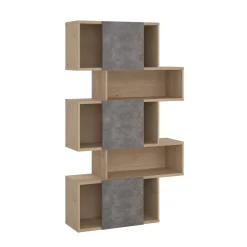 Libreria 4 ripiani rovere e cemento 95x166h cm - Acetosella