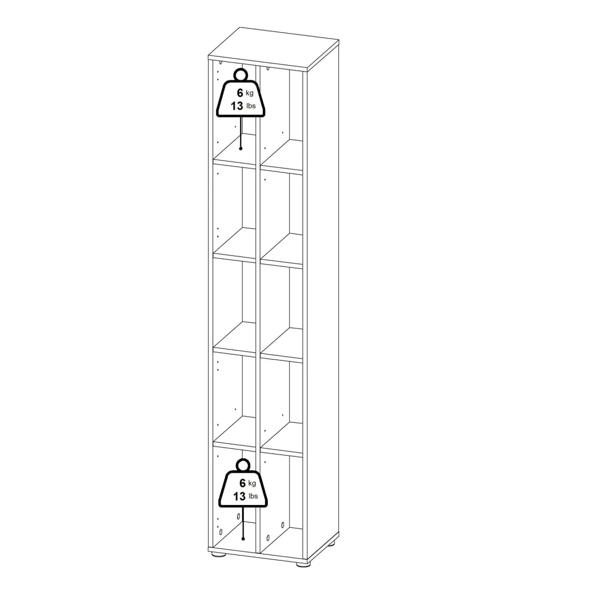 Librerie > Dmora Libreria 4 ripiani rovere e grigia 40x204h cm - Erevan Grigio, Marrone Rovere