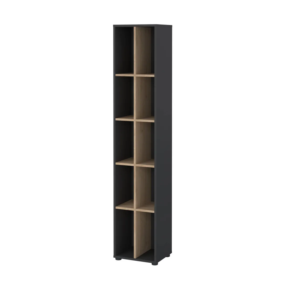 Librerie > Dmora Libreria 4 ripiani rovere e grigia 40x204h cm - Erevan Grigio, Marrone Rovere