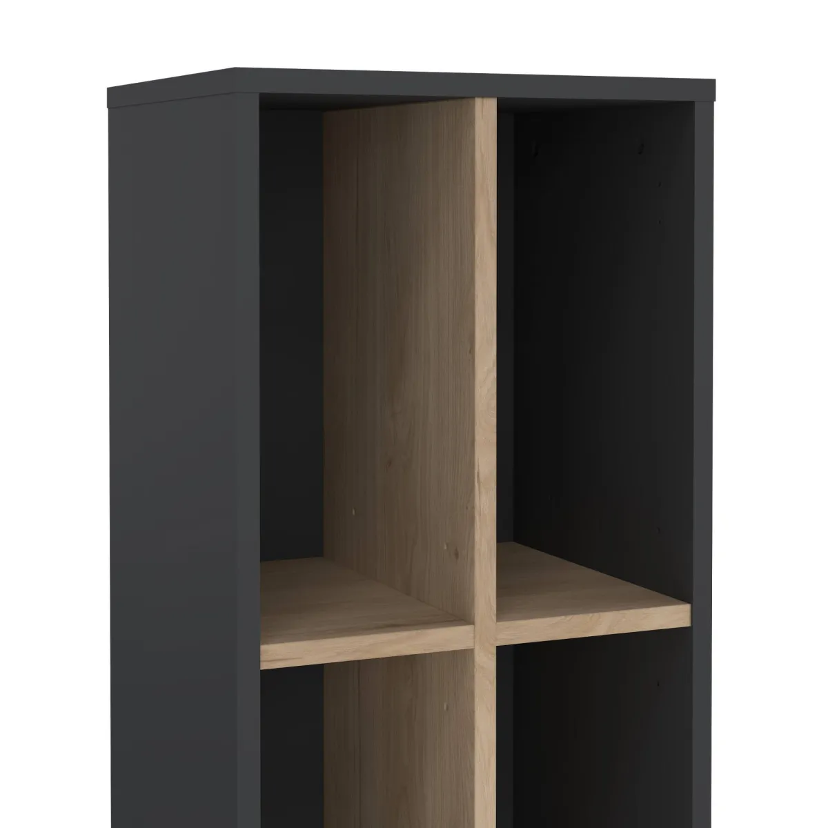 Librerie > Dmora Libreria 4 ripiani rovere e grigia 40x204h cm - Erevan Grigio, Marrone Rovere