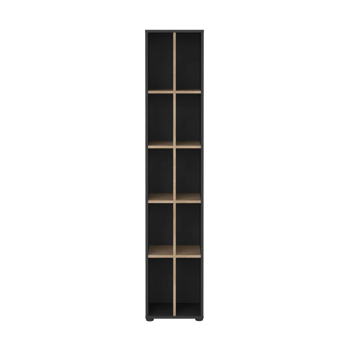Librerie > Dmora Libreria 4 ripiani rovere e grigia 40x204h cm - Erevan Grigio, Marrone Rovere