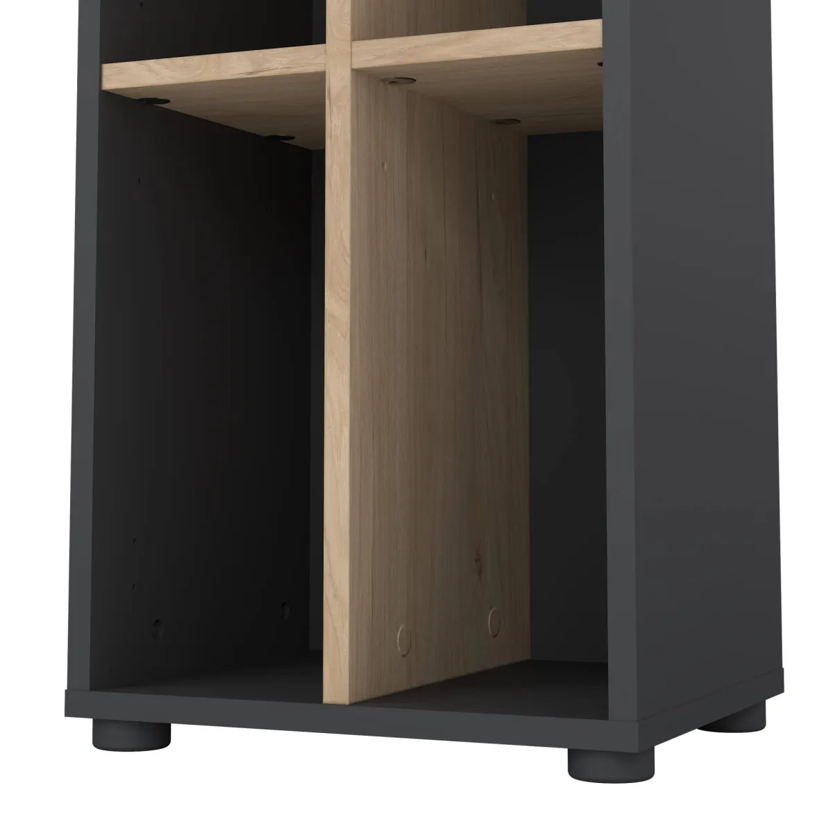 Librerie > Dmora Libreria 4 ripiani rovere e grigia 40x204h cm - Erevan Grigio, Marrone Rovere