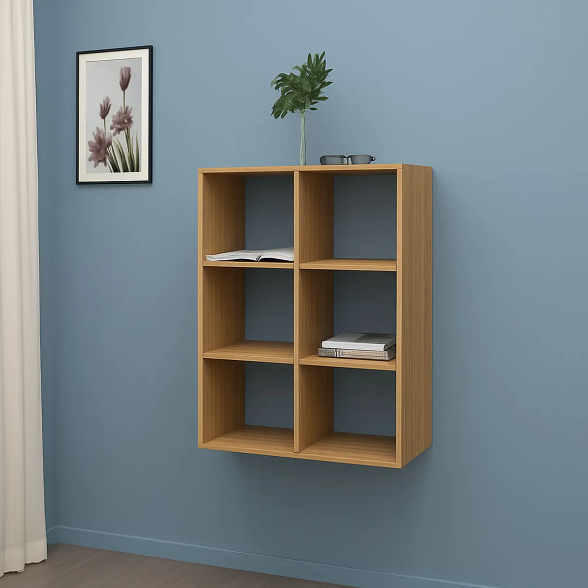 Librerie|Ufficio > Dmora Libreria 4 ripiani rovere 90x90h cm - Acquaro Marrone Rovere