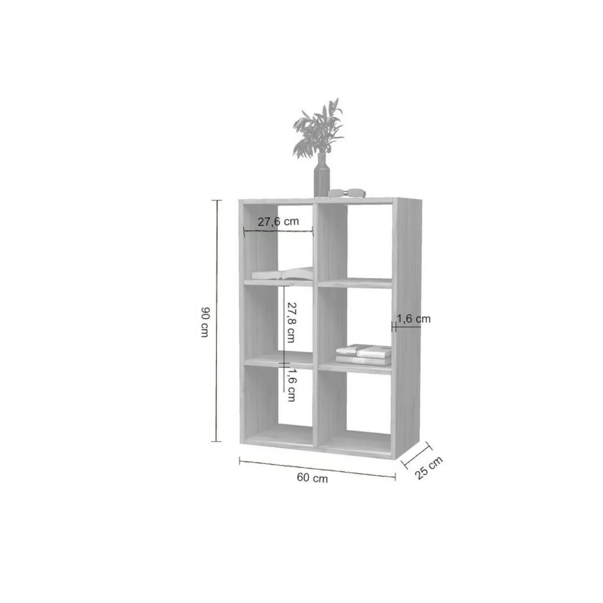 Librerie|Ufficio > Dmora Libreria 4 ripiani rovere 90x90h cm - Acquaro Marrone Rovere