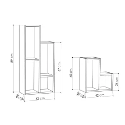 Libreria salvaspazio antracite 42x89h cm - Isang