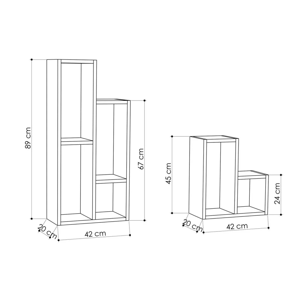 Libreria salvaspazio antracite 42x89h cm - Isang
