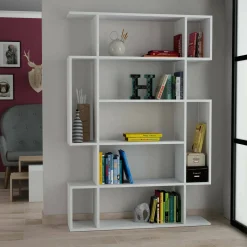 Librerie > Dmora Libreria salvaspazio bianca 110x161h cm - Marcellin Bianco
