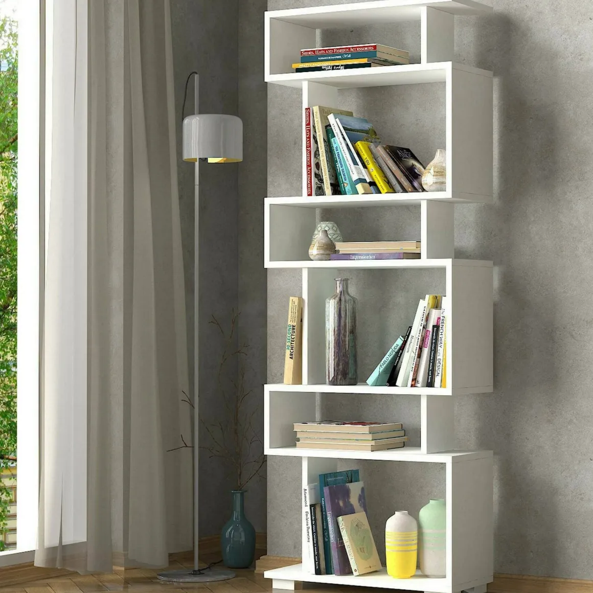 Libreria salvaspazio bianca 60x165h cm - Doralice