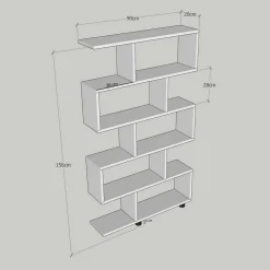 Libreria salvaspazio bianca 90x156h cm - Severa