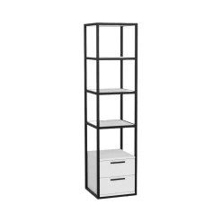 Libreria salvaspazio bianca e nera 39x169h cm - Arsim