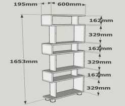 Libreria salvaspazio bianca e noce 60x165h cm - Doralice