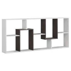 Librerie > Dmora Libreria salvaspazio bianca e quercia 40x107h cm - Goring Marrone, Bianco Quercia
