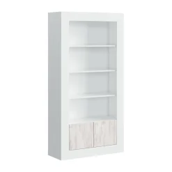 Libreria salvaspazio bianca lucida 94x181h cm - Arinius