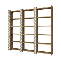Libreria salvaspazio noce e bianca 184x170h cm - Vele