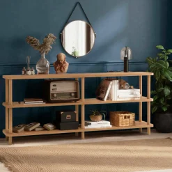 Librerie > Dmora Libreria salvaspazio quercia 58x138h cm - Allium Marrone Quercia