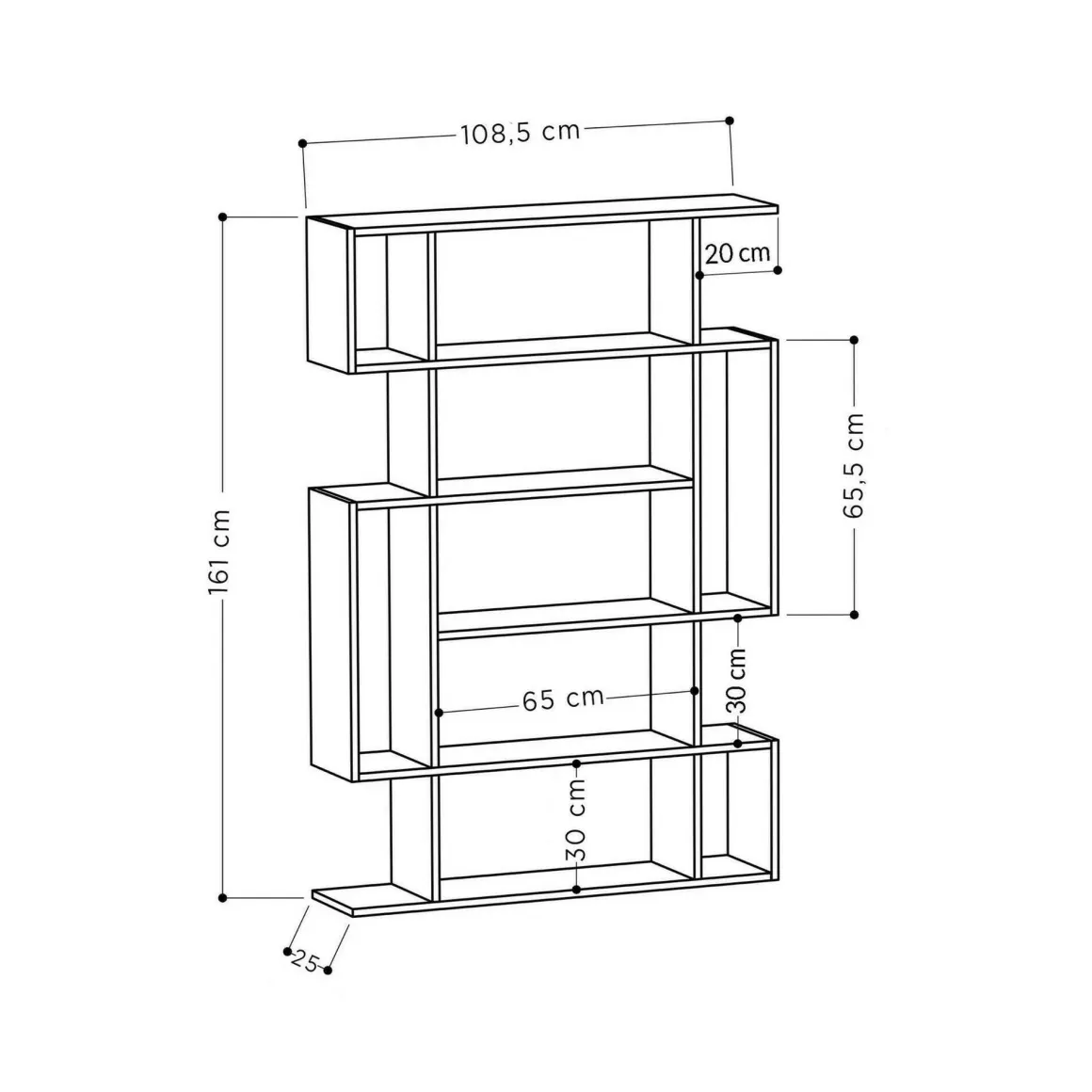 Libreria salvaspazio quercia e antracite 110x161h cm - Agamermis