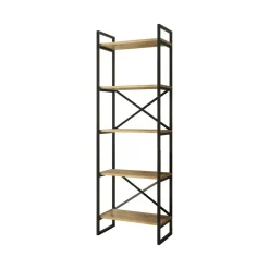 Libreria salvaspazio quercia e nera 58x175h cm - Arbus