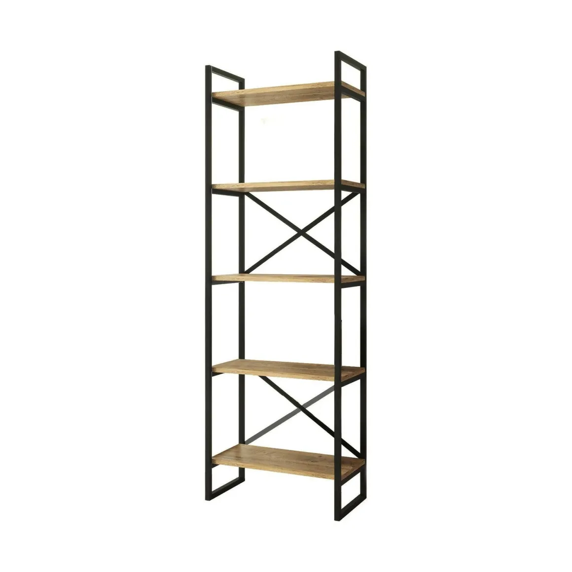 Libreria salvaspazio quercia e nera 58x175h cm - Arbus