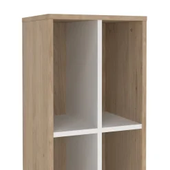 Librerie > Dmora Libreria salvaspazio rovere e bianca 40x204h cm - Erevan Bianco, Marrone Rovere