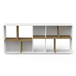 Libreria salvaspazio rovere e bianca 77x182h cm - Nisha