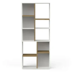 Libreria salvaspazio rovere e bianca 77x182h cm - Nisha