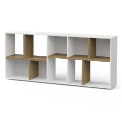 Libreria salvaspazio rovere e bianca 77x182h cm - Nisha