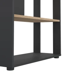 Librerie > Dmora Libreria salvaspazio rovere e grigia 79x204h cm - MuGuiying Grigio, Marrone Rovere