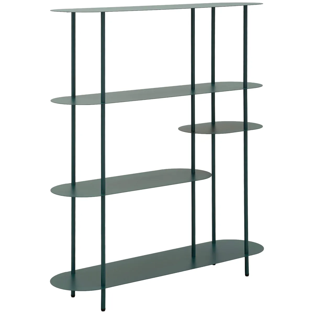 Librerie > Dmora Libreria 5 Ripiani Installazione a Terra 11x40x132h cm, Utilizzabile Come Divisorio Locale - Gana Verde Ottanio
