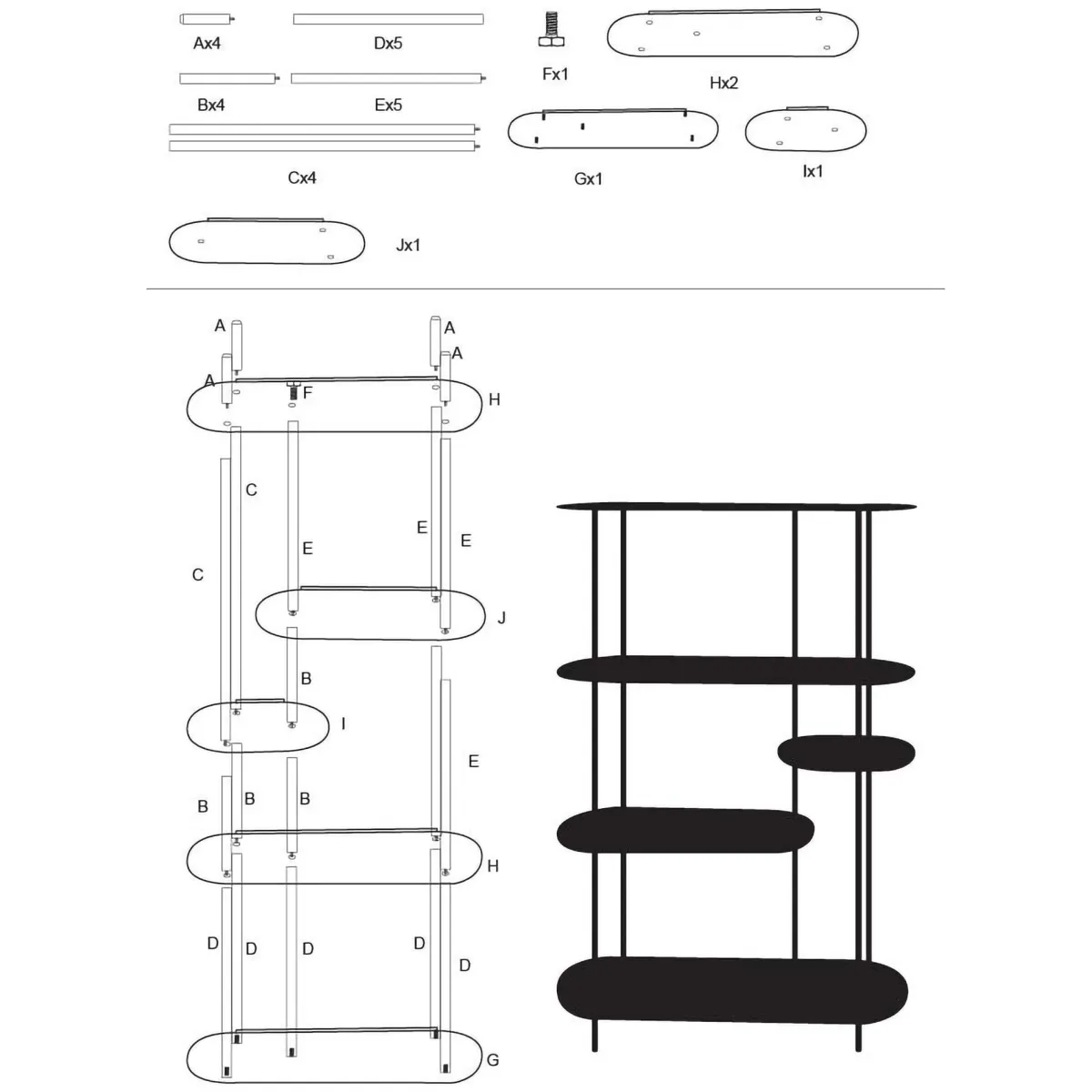 Librerie > Dmora Libreria 5 Ripiani Installazione a Terra 11x40x132h cm, Utilizzabile Come Divisorio Locale - Gana Verde Ottanio